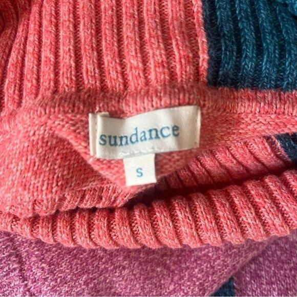 Sundance Color Block Silk Blend Soft Turtle Neck Sweater Small - Picture 6 of 7